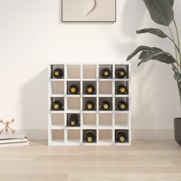 vidaXL vinreol 56x25x56 cm massivt fyrretræ hvid