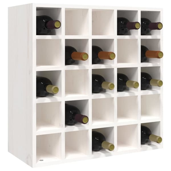 vidaXL vinreol 56x25x56 cm massivt fyrretræ hvid