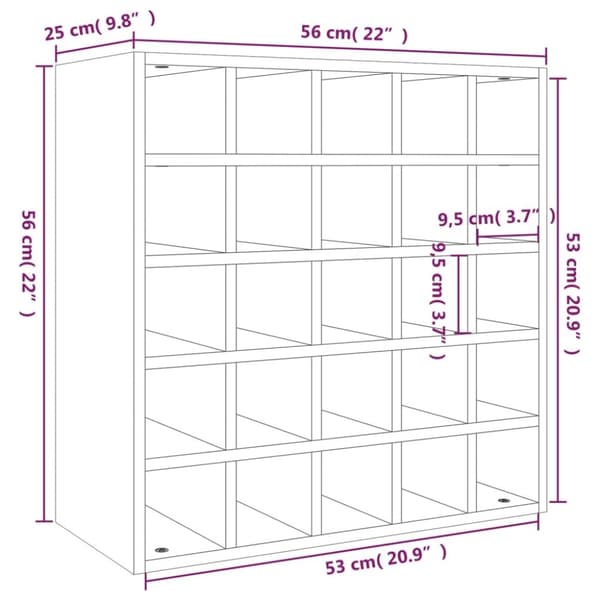 vidaXL vinreol 56x25x56 cm massivt fyrretræ hvid