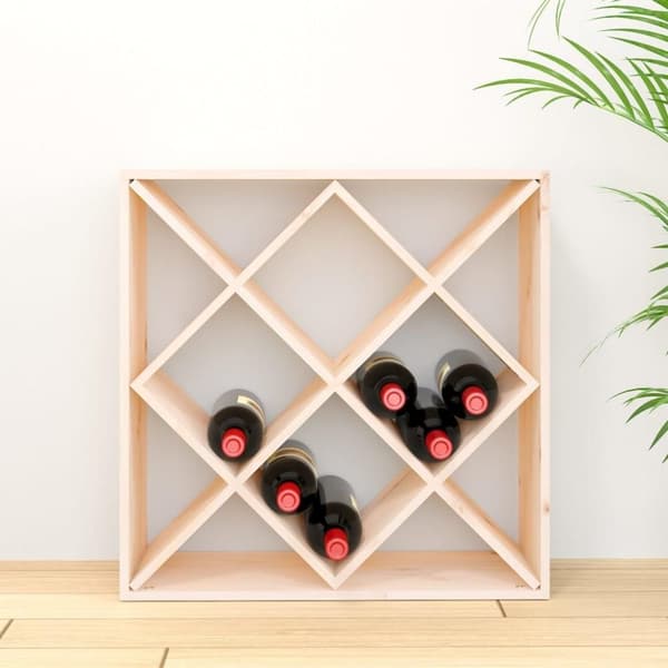 vidaXL vinreol 62x25x62 cm massivt fyrretræ