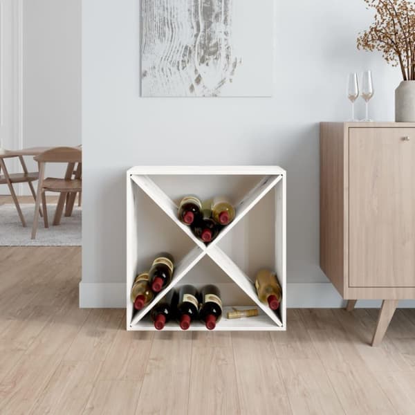 vidaXL Vinskåp vit 62x25x62 cm massiv furu