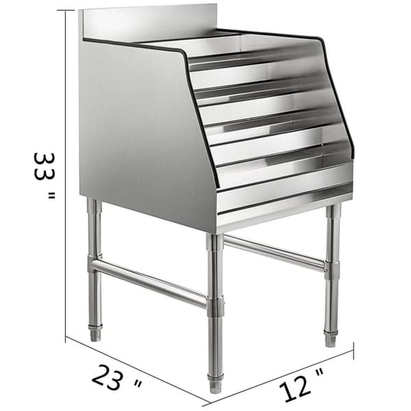 vinskåp i rostfritt stål med 5 lager, stor kapacitet, genomtänkt design, justerbart stativ, lämplig för bar/butik/restaurang/husfest