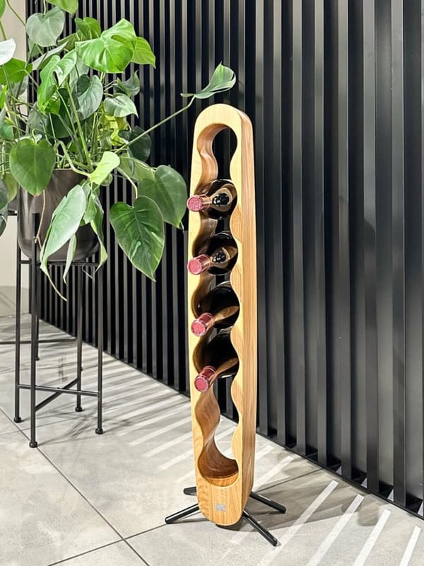Vinreol vinflaskeholder håndlavede møbler og indretning AMERICAN WALNUT/ SILVER