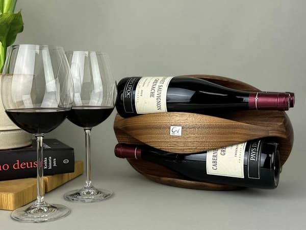 Lyxigt vinflaskställ Handgjorda möbler och dekoration present till henne present till honom OAK