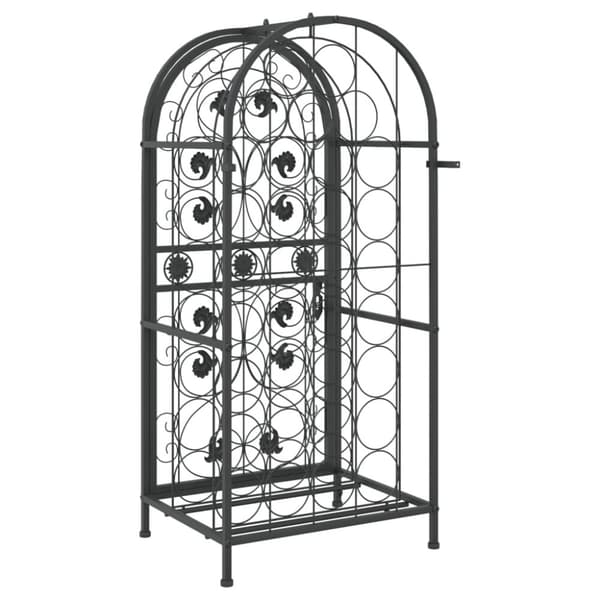 vinreol til 33 flasker 45x36x100 cm smedejern sort