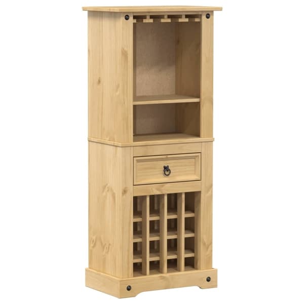 vidaXL vinreol Corona 56x35x134,5 cm massivt fyrretræ
