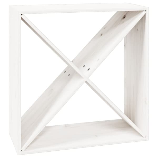 vidaXL vinreol 62x25x62 cm massivt fyrretræ hvid -  Vin- & spiritusskabe