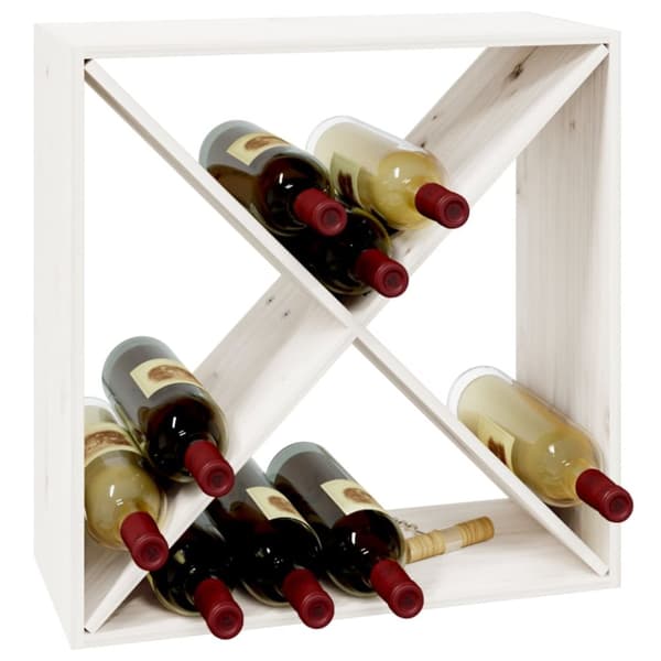 vidaXL vinreol 62x25x62 cm massivt fyrretræ hvid -  Vin- & spiritusskabe