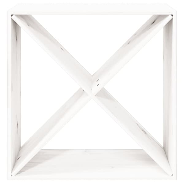 vidaXL vinreol 62x25x62 cm massivt fyrretræ hvid -  Vin- & spiritusskabe