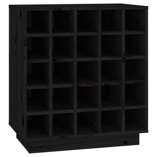 vidaXL Vinskab 55,5x34x61 cm massivt fyrretræ sort -  Vin- & spiritusskabe