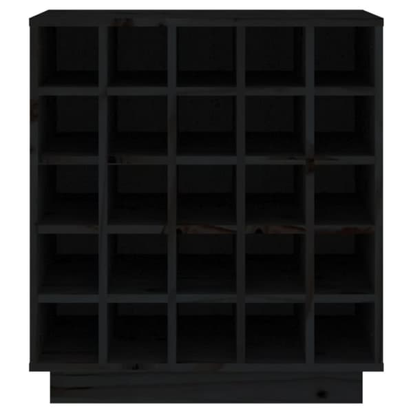 vidaXL Vinskab 55,5x34x61 cm massivt fyrretræ sort -  Vin- & spiritusskabe