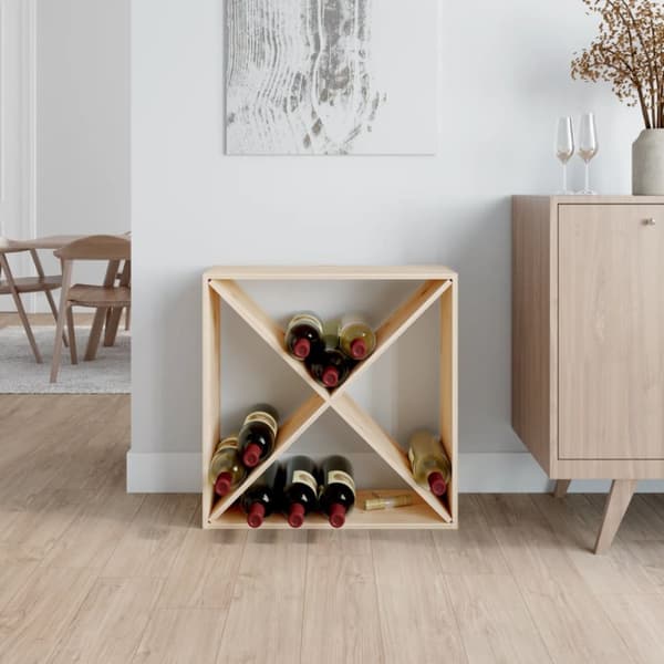 vidaXL vinreol 62x25x62 cm massivt fyrretræ -  Vin- & spiritusskabe