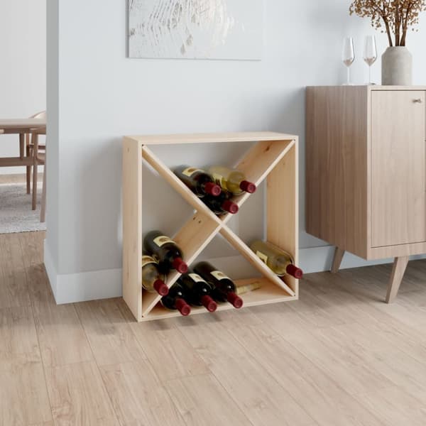 vidaXL vinreol 62x25x62 cm massivt fyrretræ -  Vin- & spiritusskabe