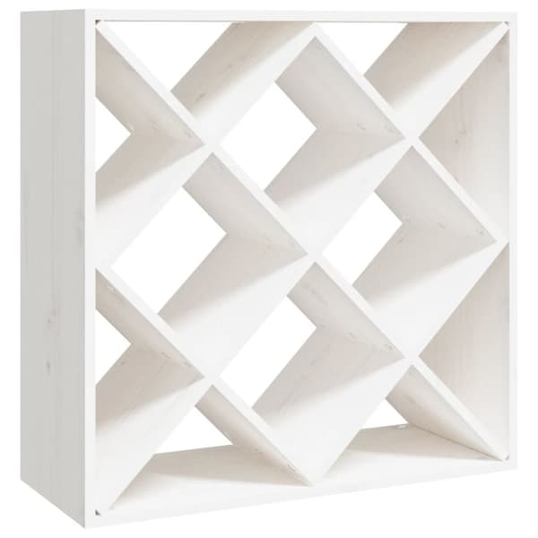 vidaXL vinreol 62x25x62 cm massivt fyrretræ hvid - Vin- & spiritusskabe