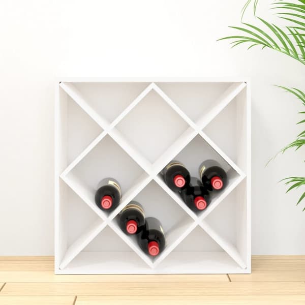 vidaXL vinreol 62x25x62 cm massivt fyrretræ hvid - Vin- & spiritusskabe