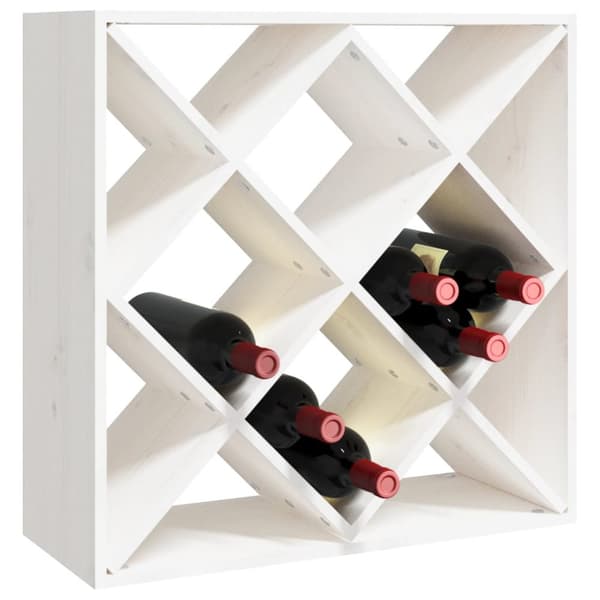 vidaXL vinreol 62x25x62 cm massivt fyrretræ hvid - Vin- & spiritusskabe