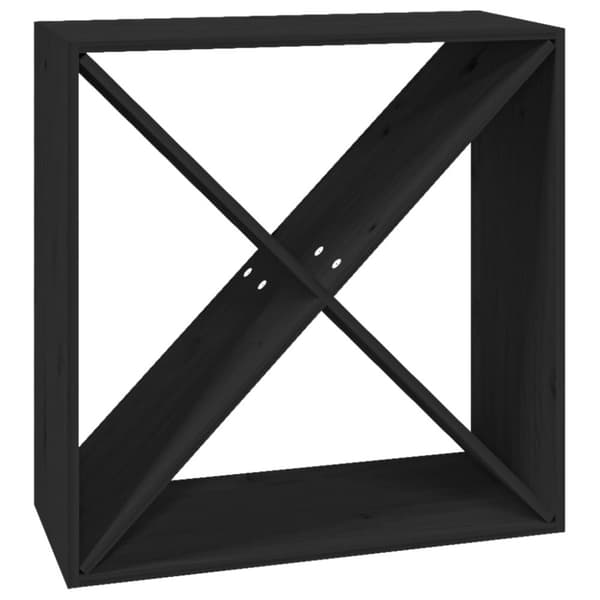 vidaXL vinreol 62x25x62 cm massivt fyrretræ sort -  Vin- & spiritusskabe
