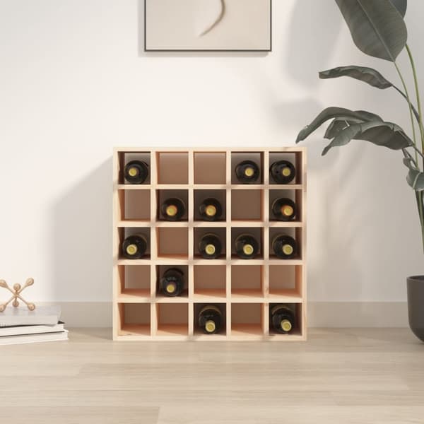 The Living Store vinreol 56x25x56 cm massivt fyrretræ - Vin- & spiritusskabe