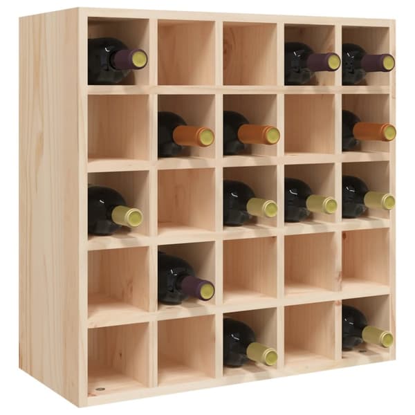 The Living Store vinreol 56x25x56 cm massivt fyrretræ - Vin- & spiritusskabe