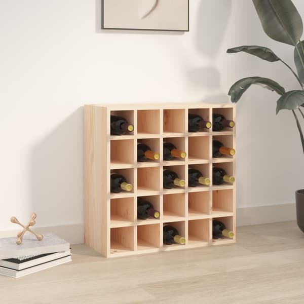 The Living Store vinreol 56x25x56 cm massivt fyrretræ - Vin- & spiritusskabe