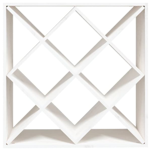 Vin- & spiritusskabe - Living vinreol 62x25x62 cm massivt fyrretræ hvid