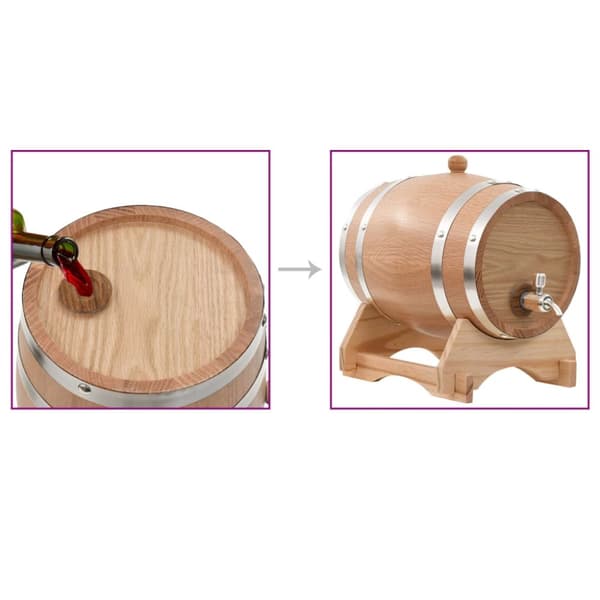 vidaXL Vintunna med kran massivt ekträ 12 L