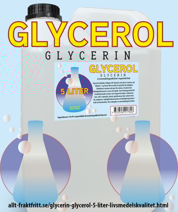 Glycerin (Glycerol) 5 Liter. livsmedelskvalitet