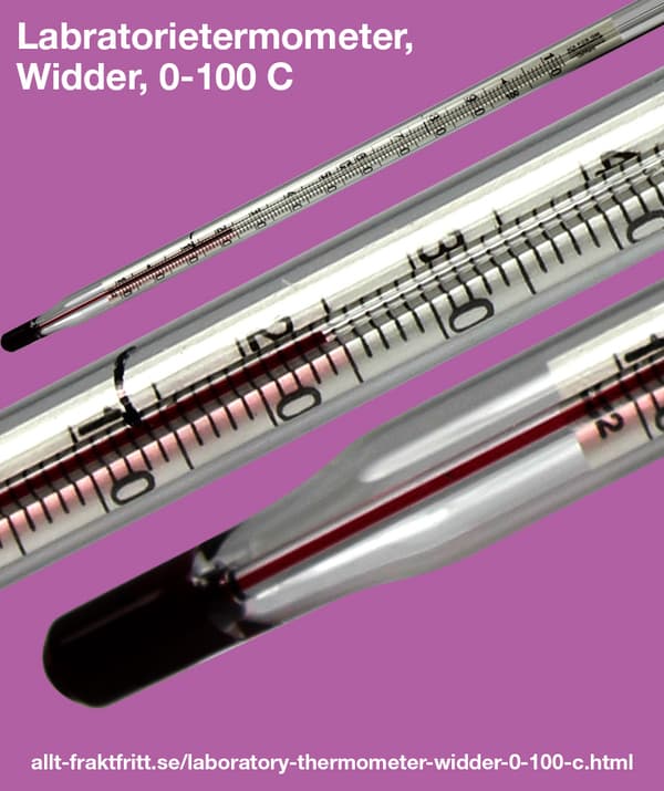 Labratorietermometer, Widder, 0-100  C