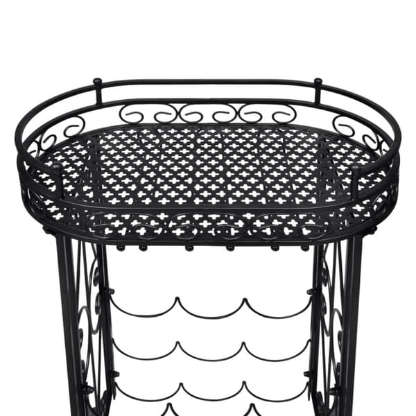 vidaXL vinreol med glasholder 9 flasker metal