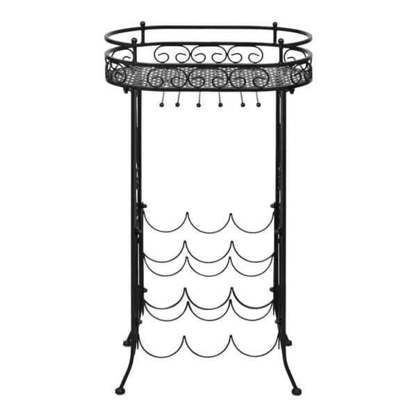 vidaXL vinreol med glasholder 9 flasker metal