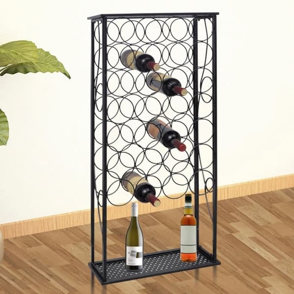 vidaXL vinreol til 28 flasker metal