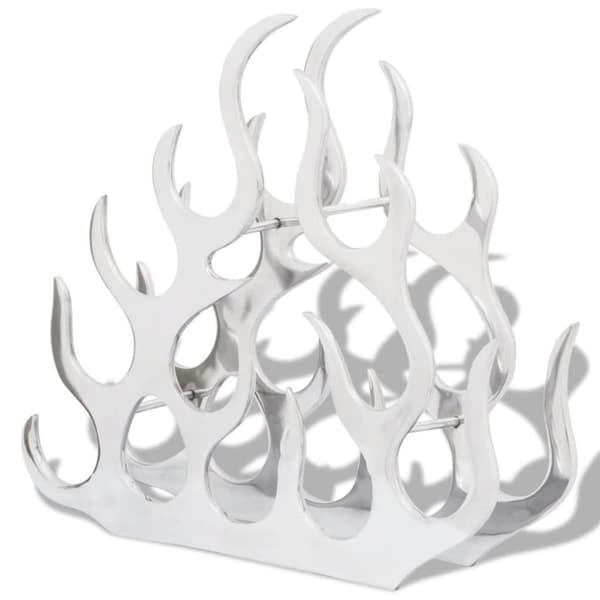 vidaXL Vinställ för 11 flaskor aluminium silver