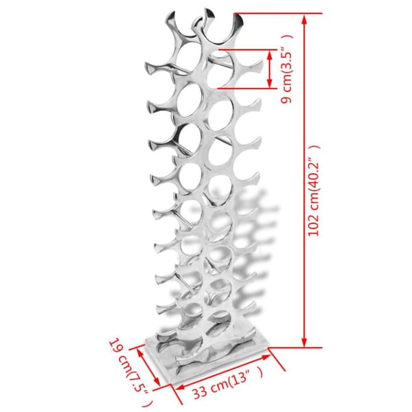 vidaXL Vinstativ Aluminium sølv 27 flasker