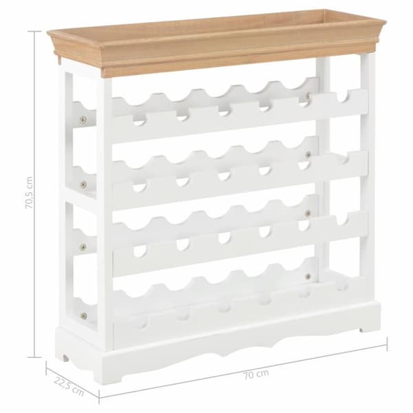 vidaXL vinskab 70 x 22,5 x 70,5 cm MDF hvid