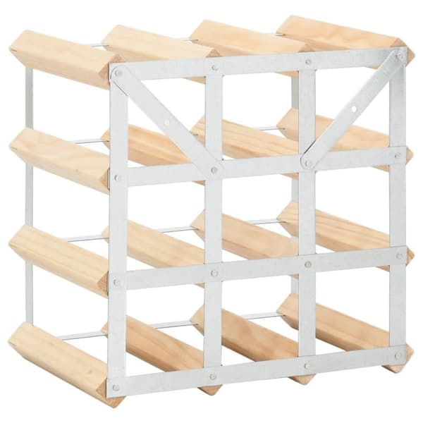 vidaXL Vinstativ for 12 flasker heltre furu