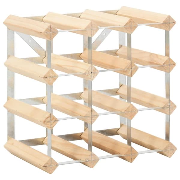 vidaXL Vinstativ for 12 flasker heltre furu