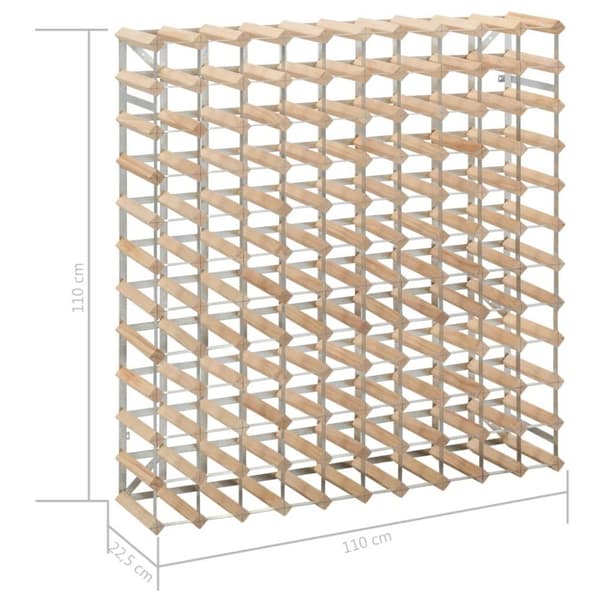 vidaXL Vinstativ for 120 flasker heltre furu