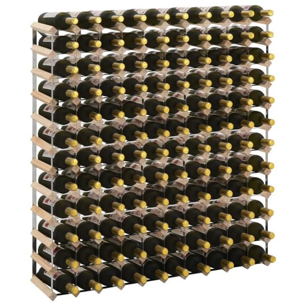 vidaXL Vinstativ for 120 flasker heltre furu