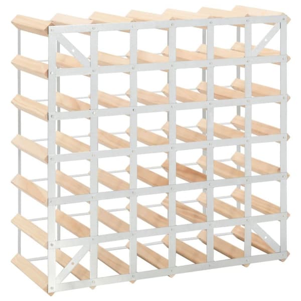 vidaXL Vinstativ for 42 flasker heltre furu