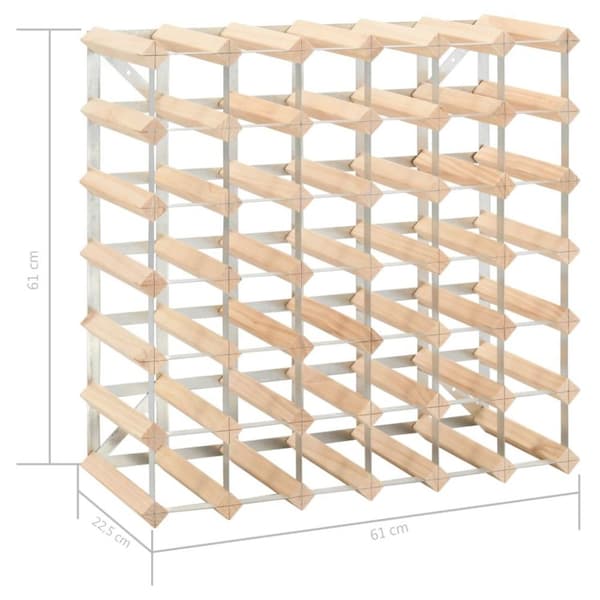 vidaXL Vinstativ for 42 flasker heltre furu
