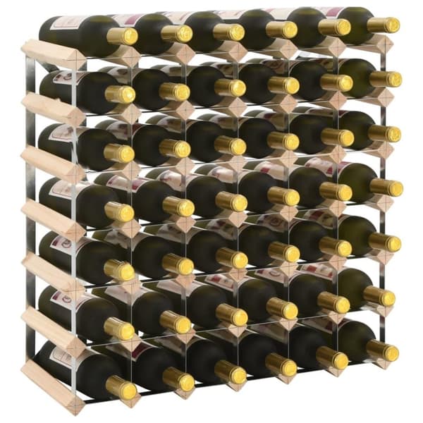 vidaXL Vinstativ for 42 flasker heltre furu