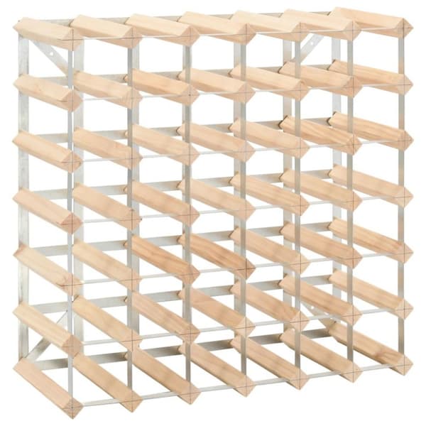 vidaXL Vinstativ for 42 flasker heltre furu