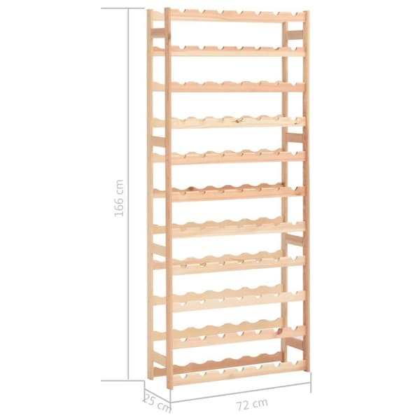 vidaXL Vinstativ for 77 flasker furu