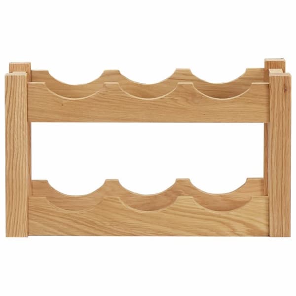 vidaXL Vinställ för 6 flaskor 37x21x21 cm massiv ek