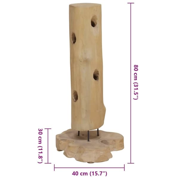 vidaXL Vinställ för 8 flaskor 40x30x80 cm massiv teak