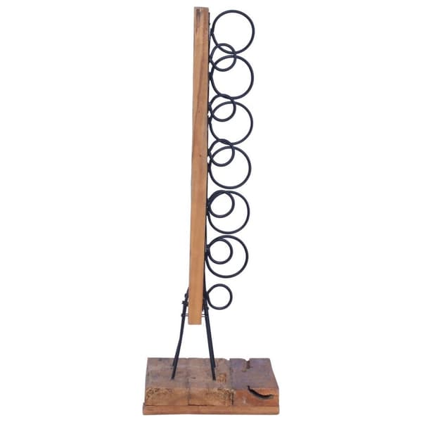 vidaXL Vinställ för 6 flaskor 35x35x100 cm massiv teak