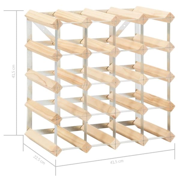 vidaXL Vinstativ for 20 flasker heltre furu