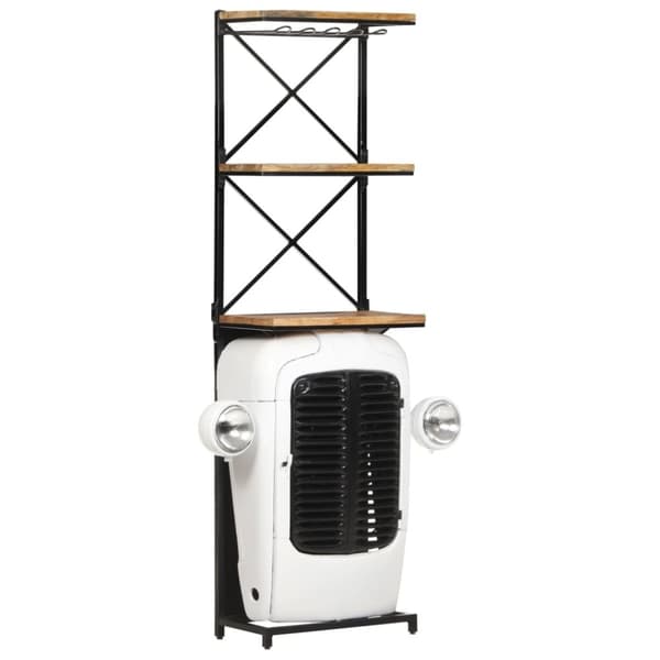 vidaXL Vinhylla traktor vit 49x31x172 cm grovt mangoträ