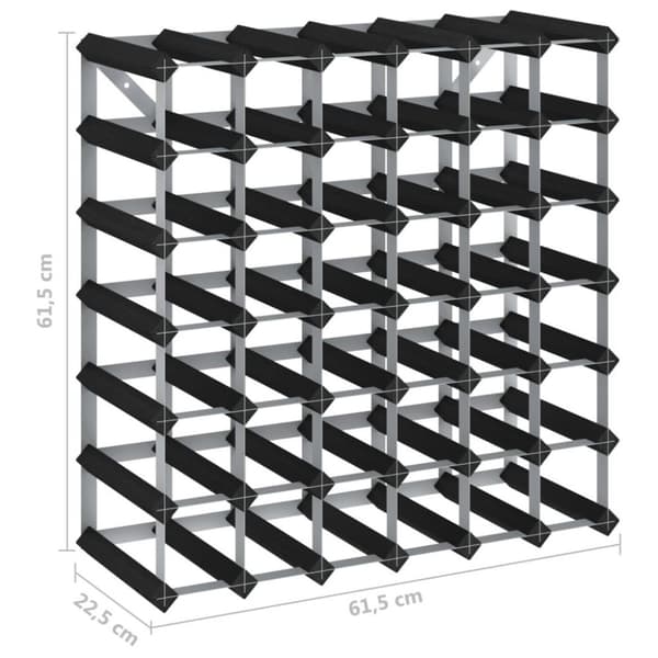 vidaXL Vinstativ for 42 flasker svart heltre furu