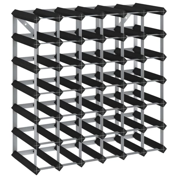 vidaXL Vinstativ for 42 flasker svart heltre furu